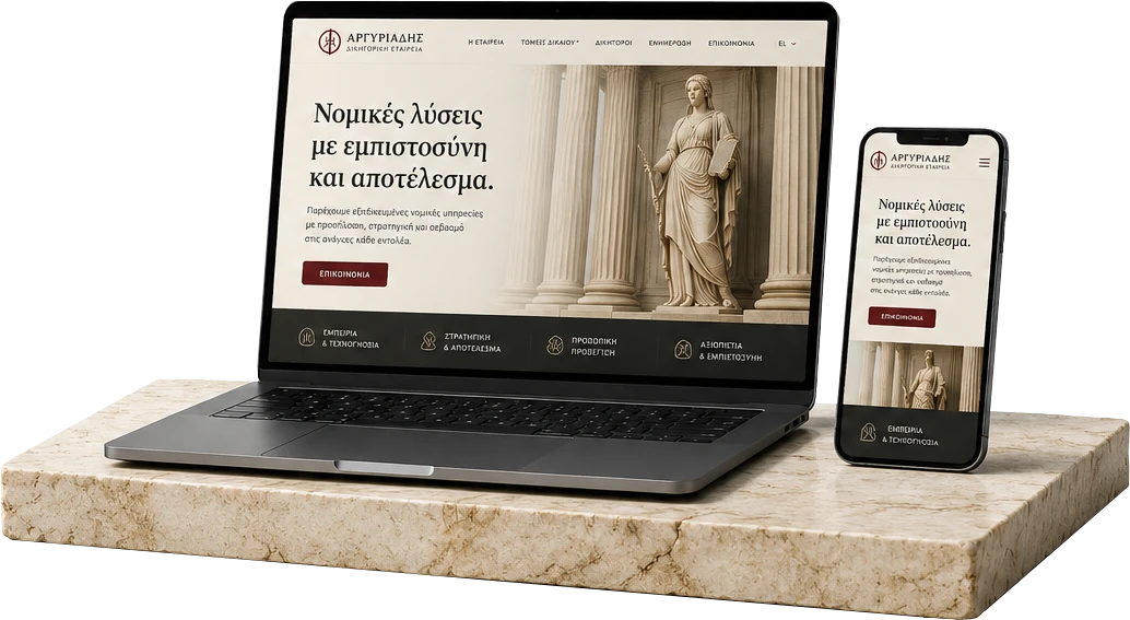 Παράδειγμα ιστοσελίδας για τον νομικό κλάδο
